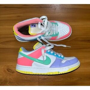 Kids Nike Dunk Low SE "Easter Candy"  Lowcut  Lace Up Sneakers Shoes
